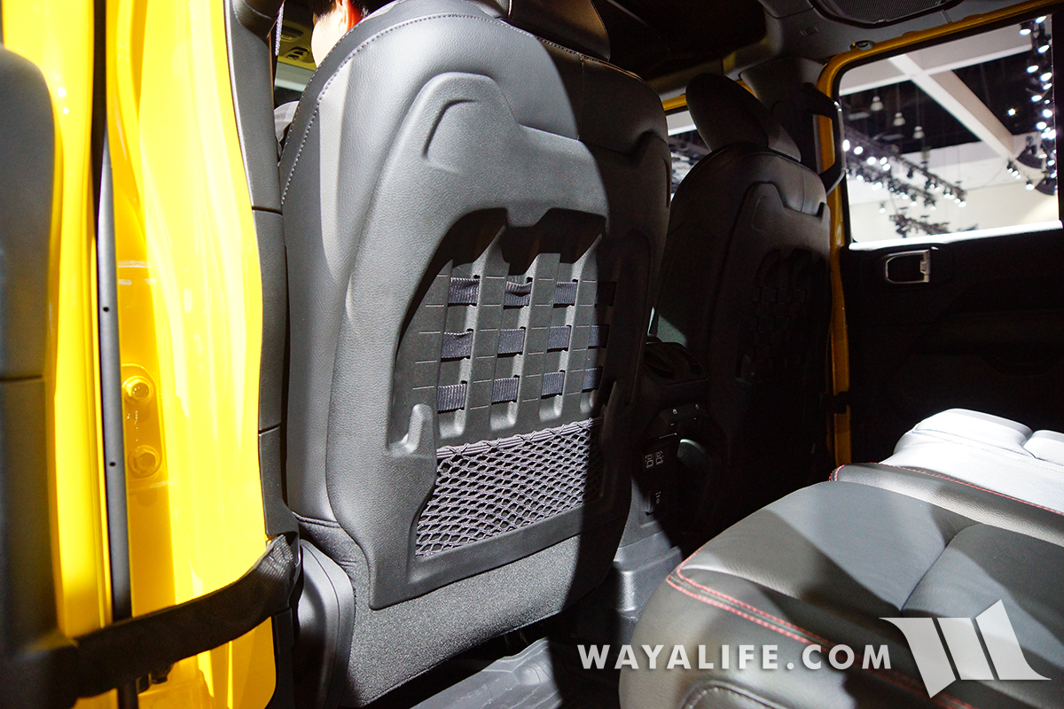 JL Wrangler Rubicon MOLLE on the backs of front seats